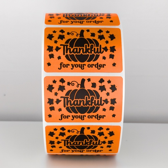 STICKERAFT Other - Thankful for Your Order Stickers Fall Pumpkin Packaging Labels | Autumn stickers